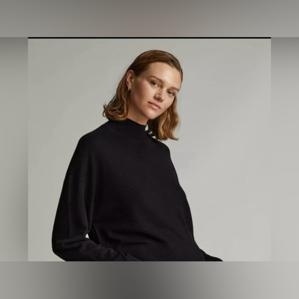 Aritzia Wilfred free Black Sweater mockneck pullover soft comfy relaxed cos co
